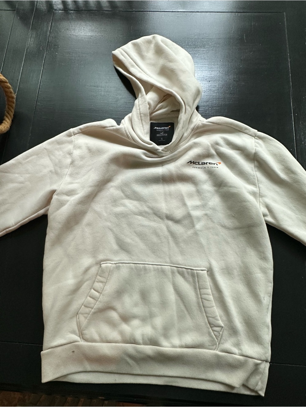 Hollister McLaren F1 Graphic Hoodie Cream Men’s Small